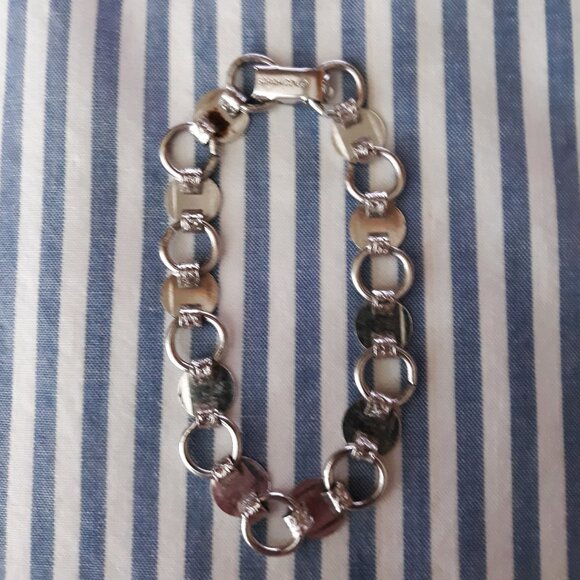Sarah Coventry Vintage Linked Bracelet Silver Tone Etched Textured Design - Picture 3 of 6